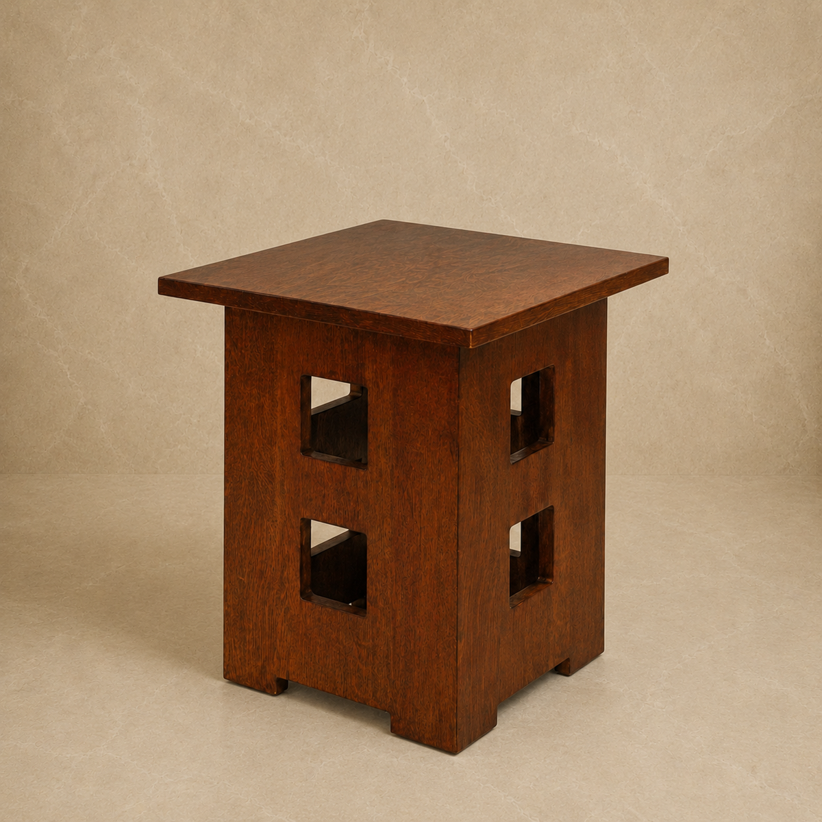 Square Cutout Base Accent Table