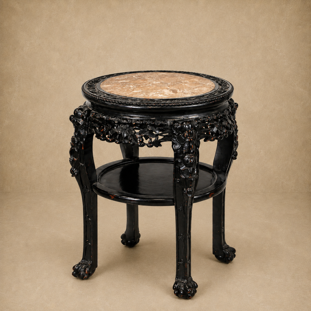 Marble Top Carved Table