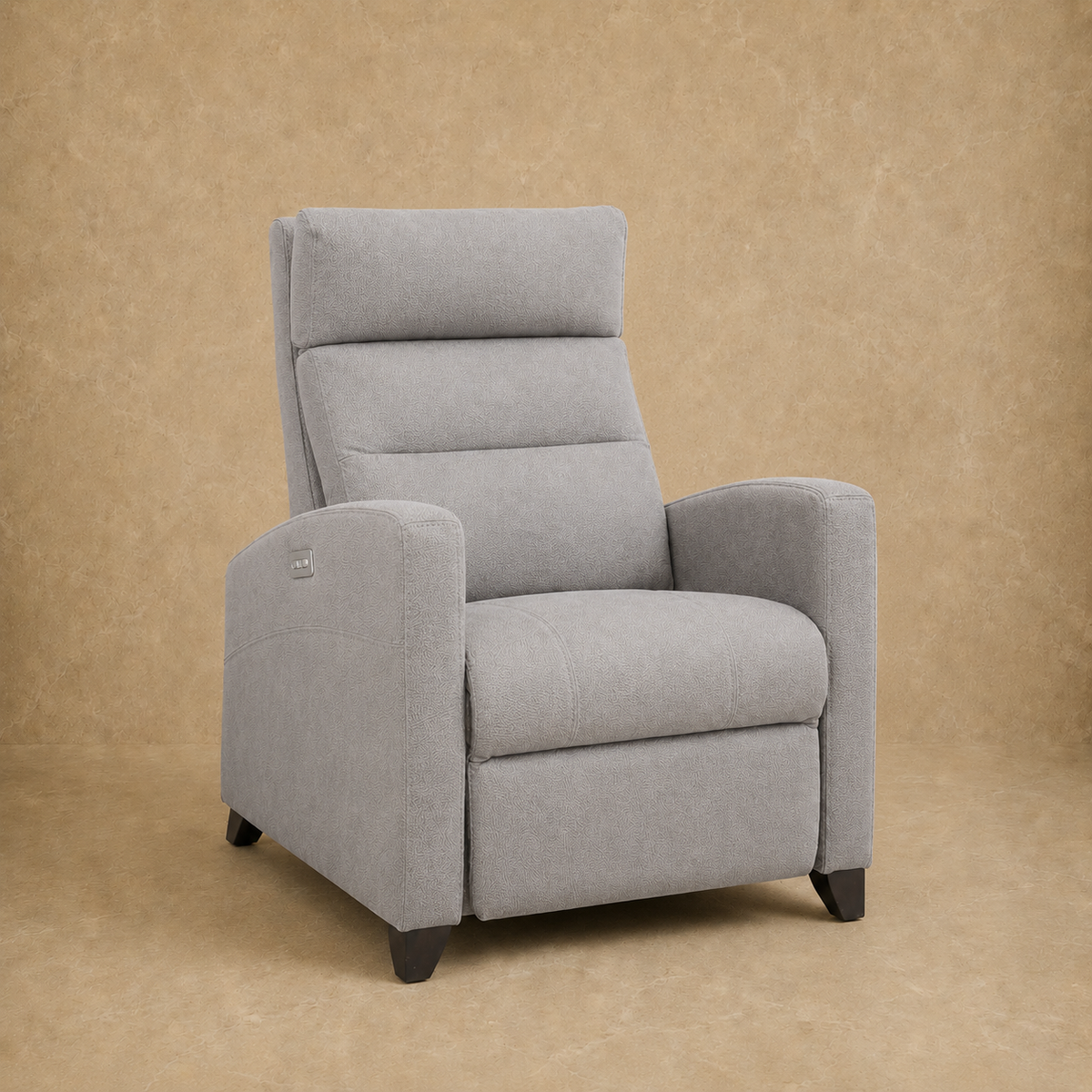 High Back Light Grey Power Recliner