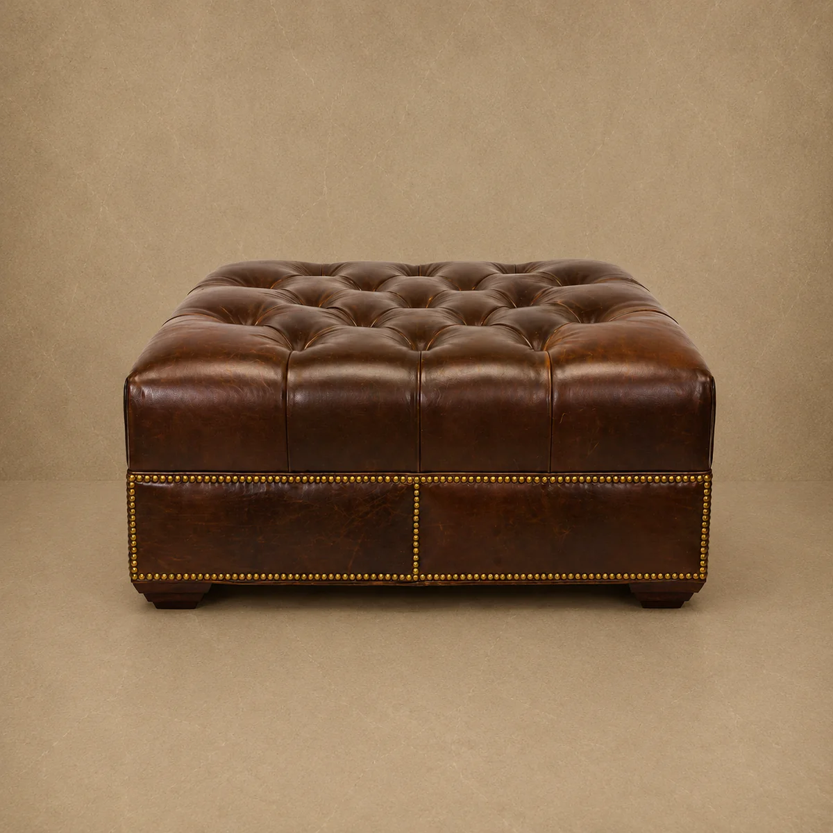 Hand Tufted-Top Grain Leathe