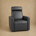 Contrast Stitched Charcoal Leather Recliner