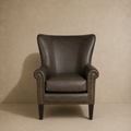 Brown Leather Wingback Chair