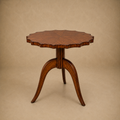 Tripod Base Scalloped Wood Table