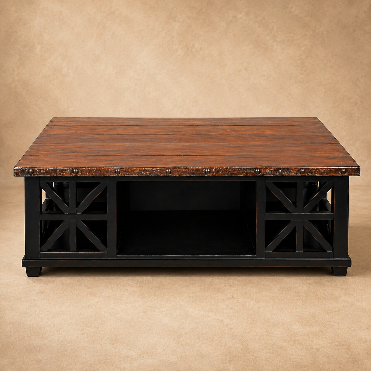 Wood Plank Rustic Coffee Table