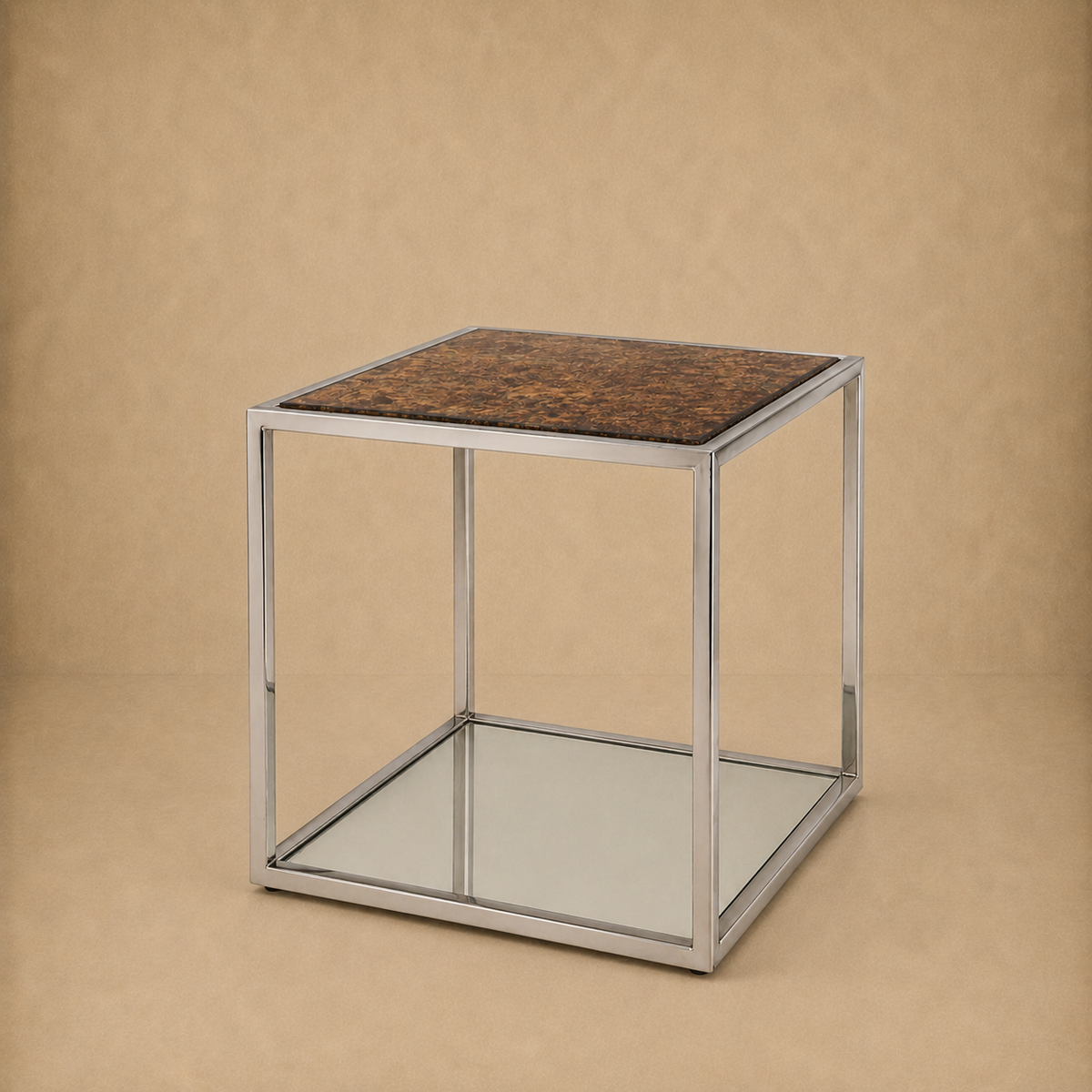 Chrome Cube Accent Table