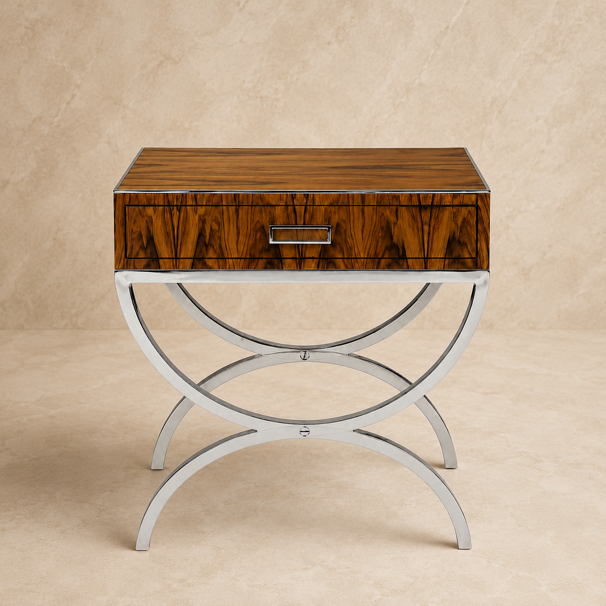 Curved Chrome Base Table