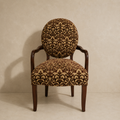 Wood Frame Patterned Upholstered Armchair
