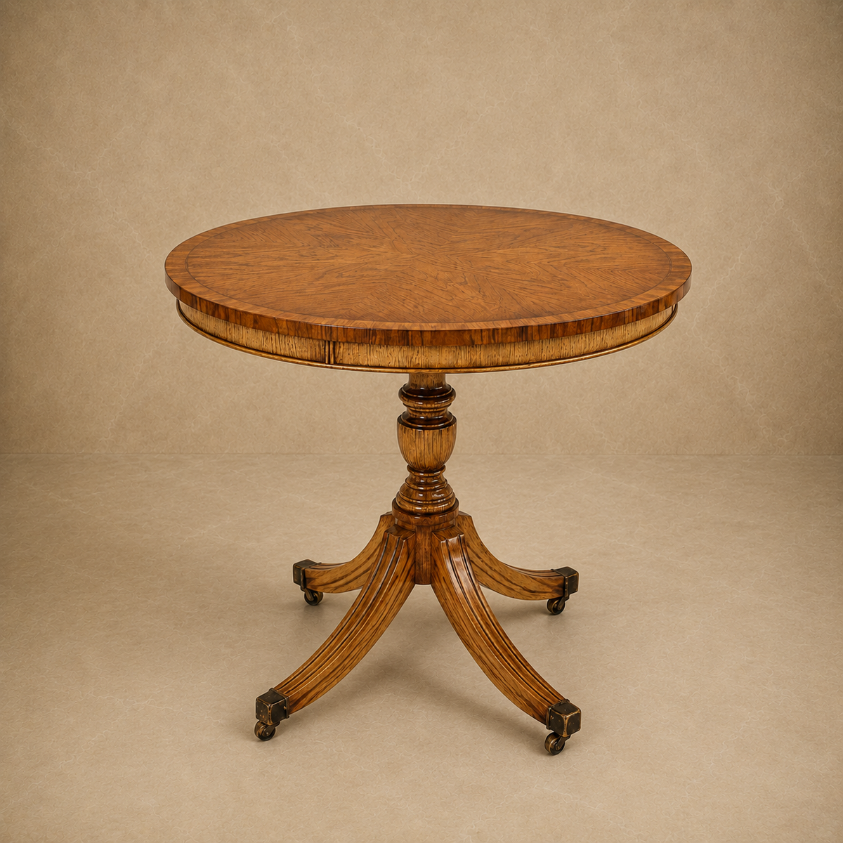 Round Starburst Veneer Table