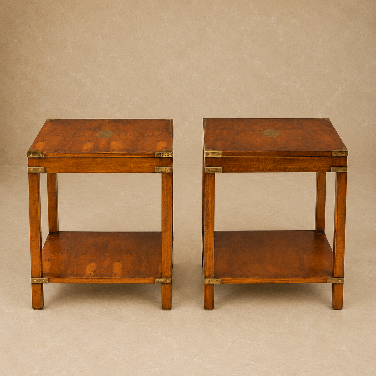 Brass Corner Detailed Side Tables