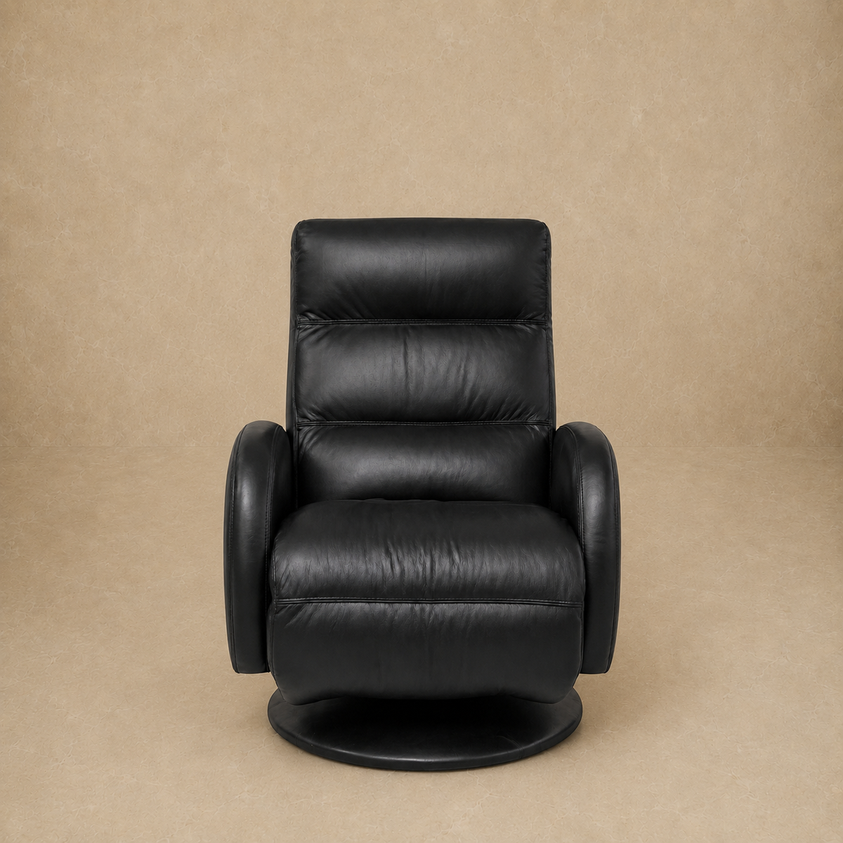 Black Leather Swivel Recliner Chair