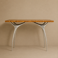 Sculpted Burl Console Table