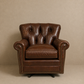 Chesterfield Leather Swivel Chair