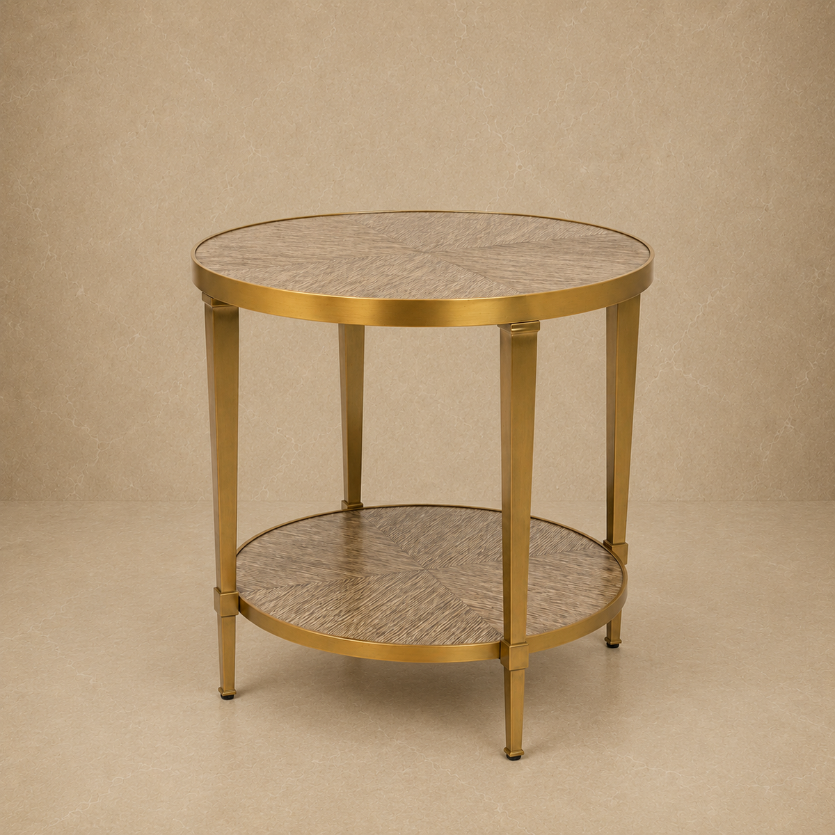 Two-Tier Brass Accent Table