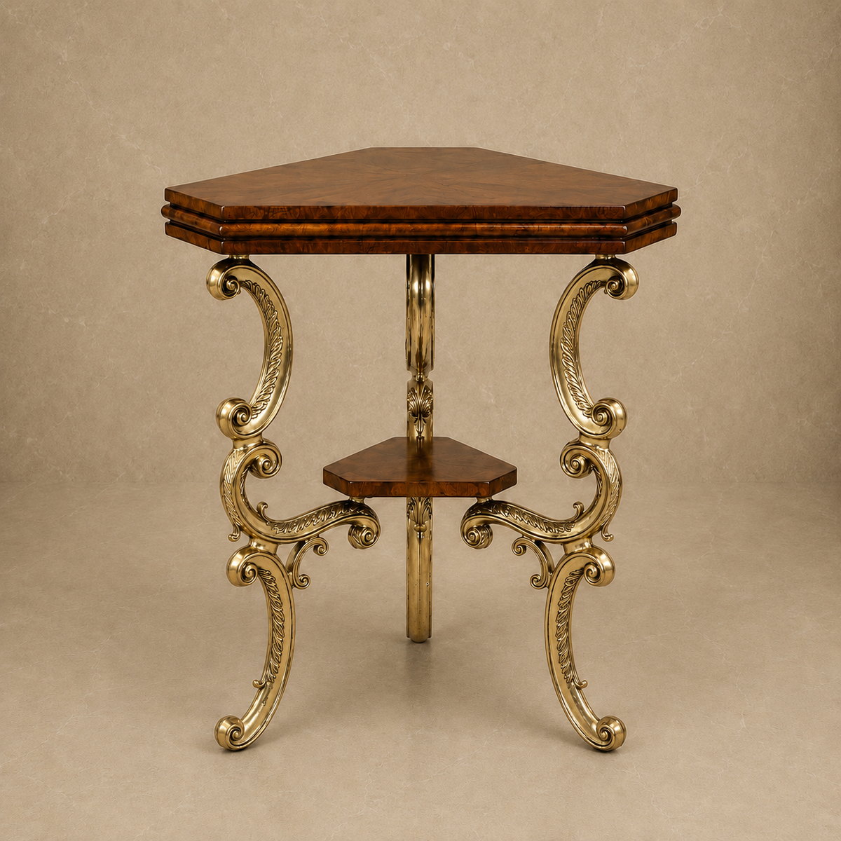 Ornate Brass Corner Table