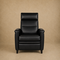 Black Leather Recliner with Track Arms
